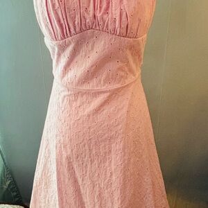 Fox Strapless Pink Eyelet Dress